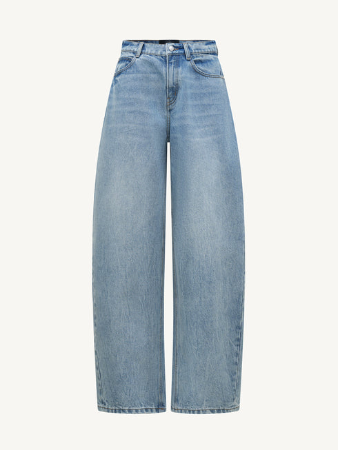Barrel-Leg Denim Jeans
