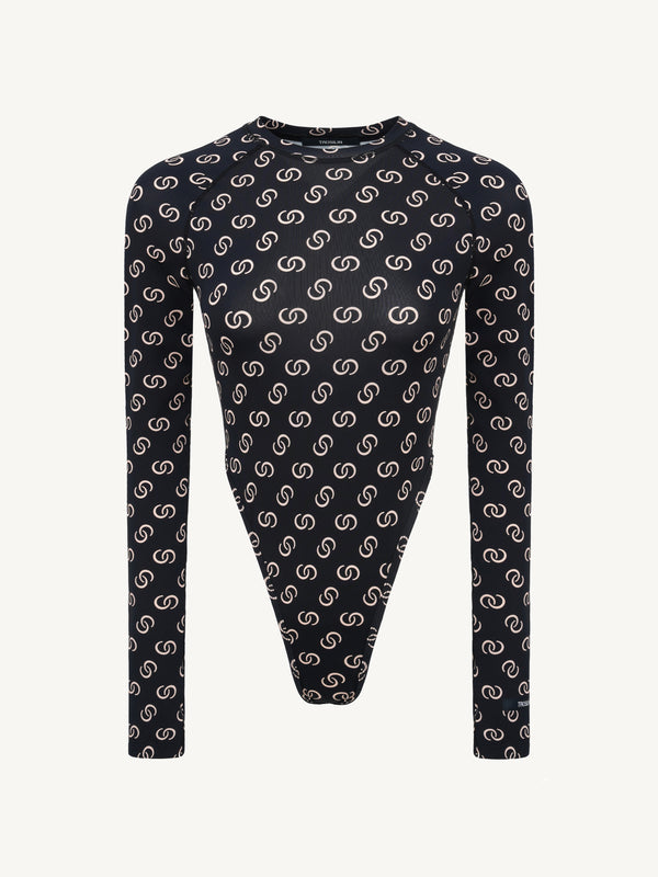Retro-Futuristic Monogram Bodysuit