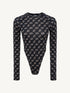 Retro-Futuristic Monogram Bodysuit