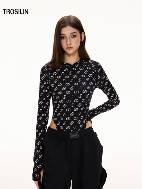 Retro-Futuristic Monogram Bodysuit