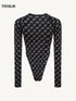 Retro-Futuristic Monogram Bodysuit
