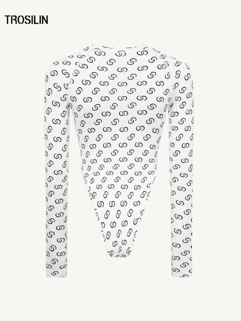 Retro-Futuristic Monogram Bodysuit