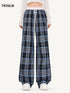 Patchwork Plaid Casual Pants