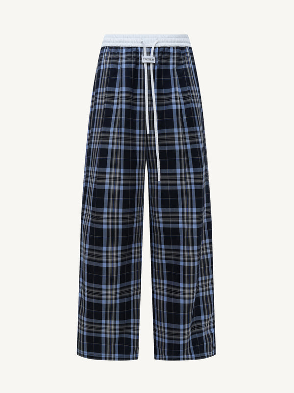Patchwork Plaid Casual Pants
