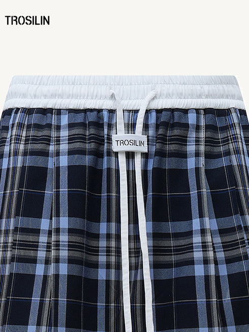 Patchwork Plaid Casual Pants