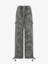High-waist drawstring camouflage cargo pants