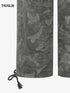 High-waist drawstring camouflage cargo pants