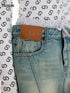 Double-Waist Mud-Dyed Vintage Mini Skirt
