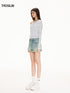 Double-Waist Mud-Dyed Vintage Mini Skirt