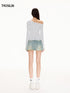 Double-Waist Mud-Dyed Vintage Mini Skirt