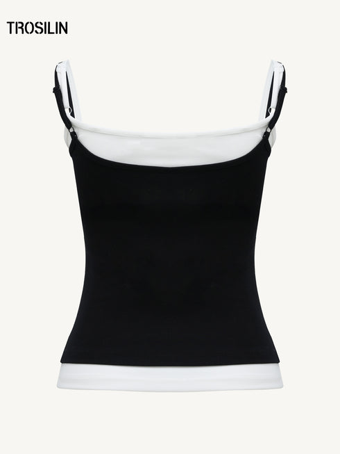 Layered-look tank top