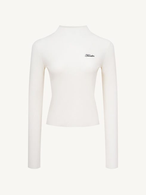 Mock Neck Wool Knit Sweater