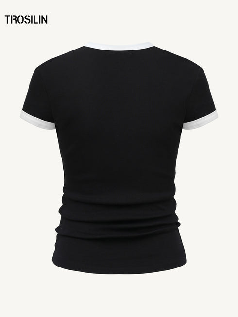 Stacked Detail Slim-Fit T-Shirt