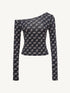 All-Over Print Asymmetric One-Shoulder T-Shirt