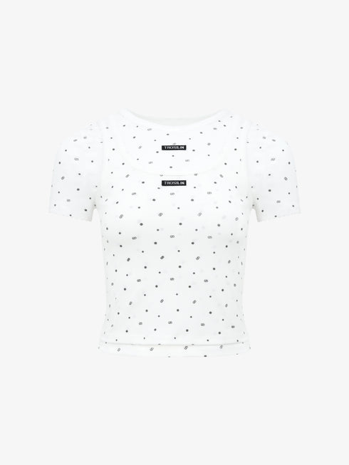 Polka Dot Layered Two-Piece T-Shirt