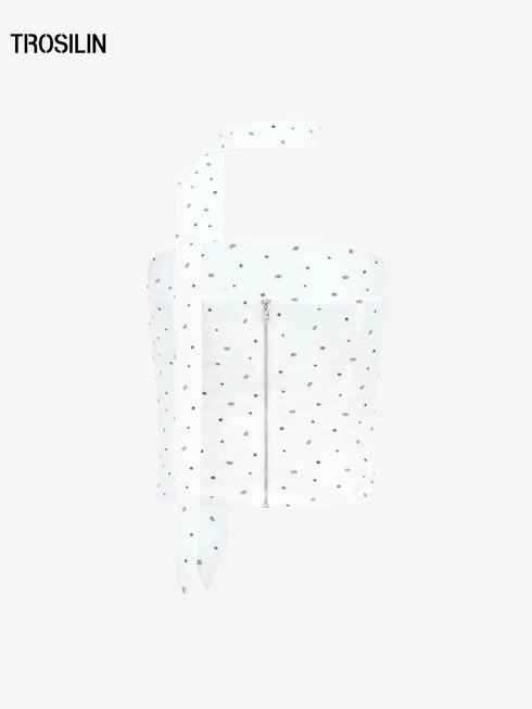 CC detail polka dot bandeau top
