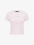 Pink crystal slim-fit short sleeve t-shirt
