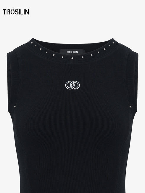 Studded Panel Tank Top