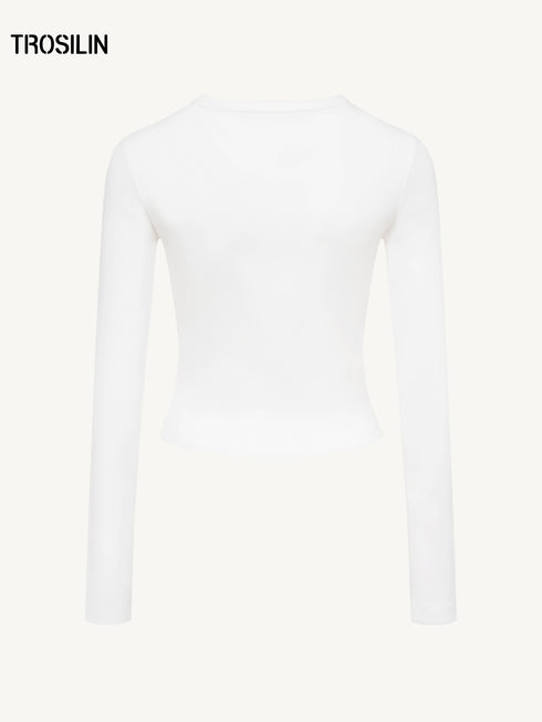Hollow-Out Long Sleeve T-Shirt