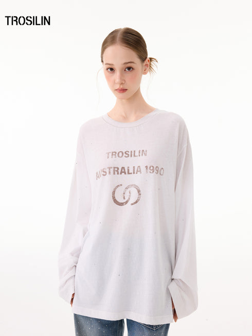 Vintage Spray Paint Distressed Long Sleeve T-Shirt