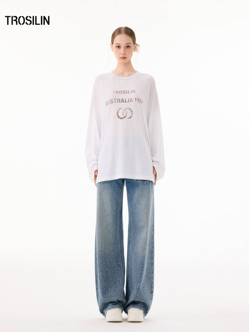 Vintage Spray Paint Distressed Long Sleeve T-Shirt