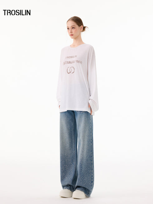 Vintage Spray Paint Distressed Long Sleeve T-Shirt