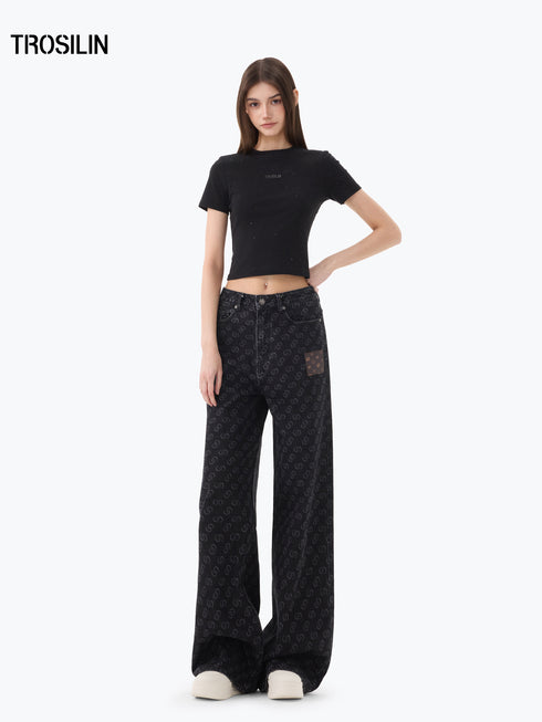 Classic Monogram Print Jeans