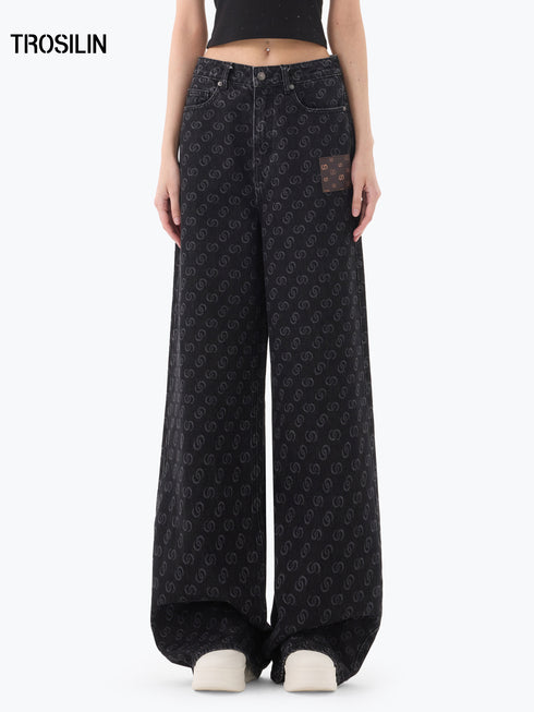 Classic Monogram Print Jeans