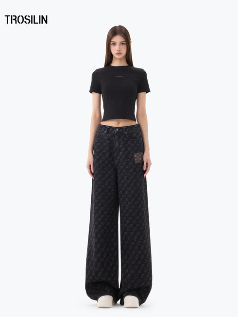 Classic Monogram Print Jeans