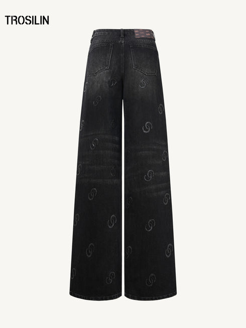Meteor Shower Sequin Monogram Denim Jeans