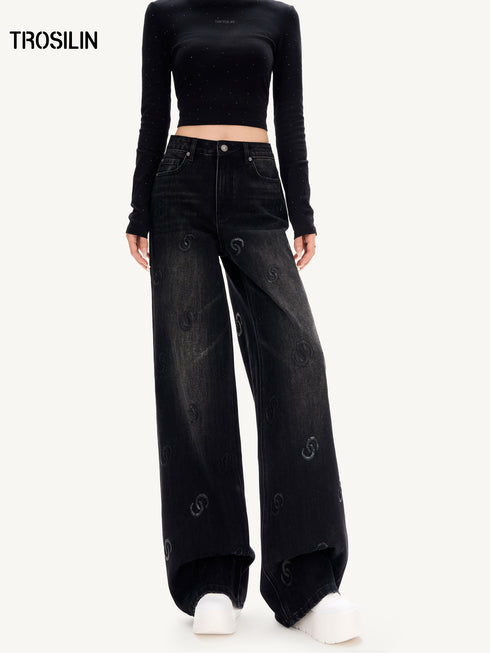 Meteor Shower Sequin Monogram Denim Jeans