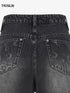 Black Star & Moon Rhinestone High-Waist Wide-Leg Denim Jeans