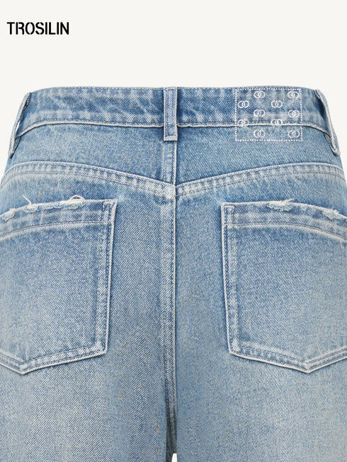 Inside-Out Rhinestone Denim Jeans