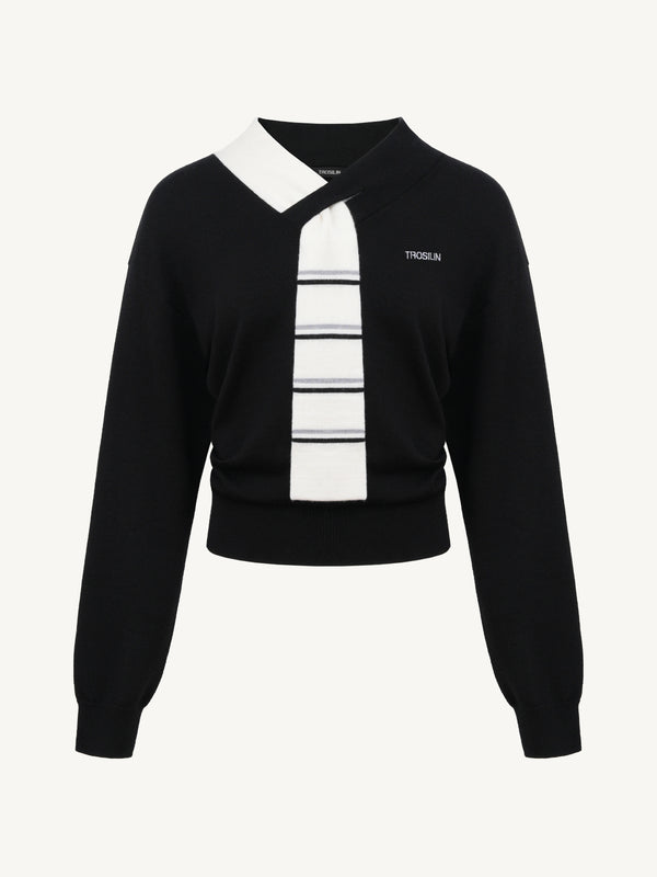 Striped Ascot Sweater