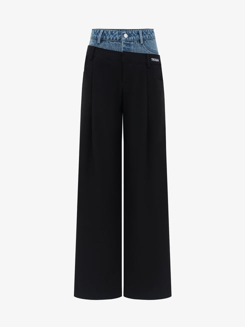 Deconstructed Patchwork Wide Leg Pants