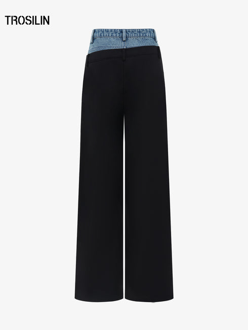 Deconstructed Patchwork Wide Leg Pants