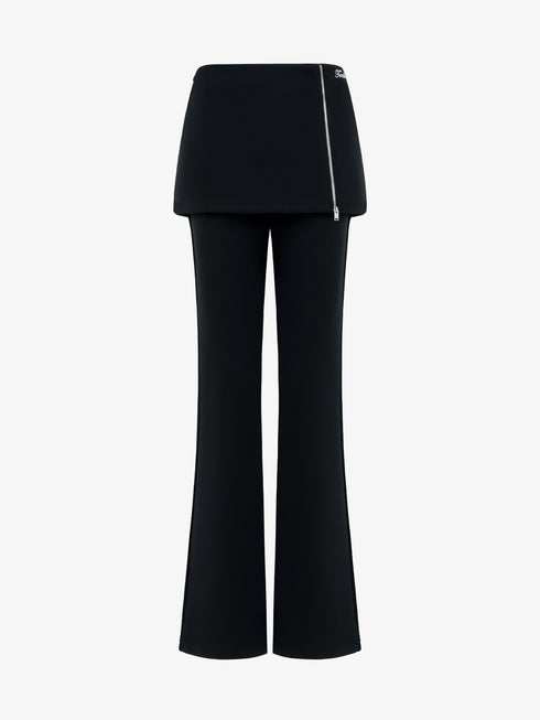 Deconstructed Layered Flared Pants