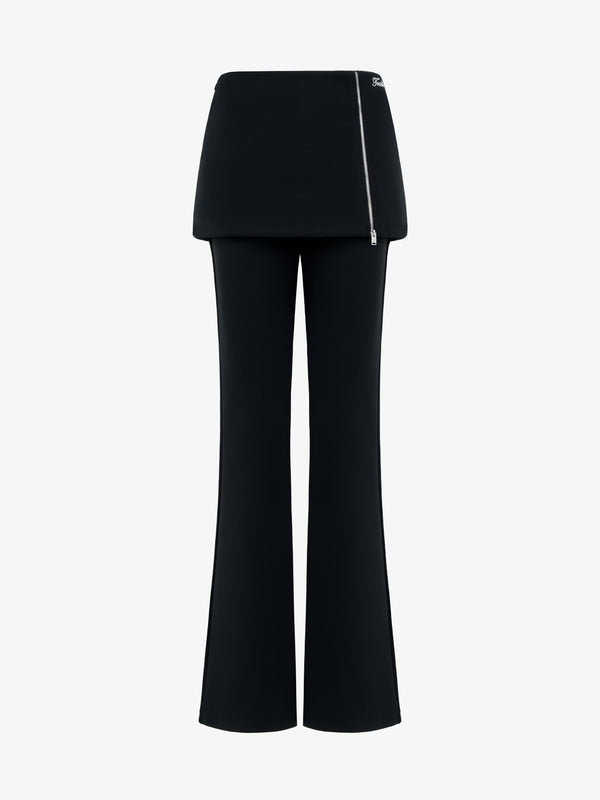 Deconstructed Layered Flared Pants