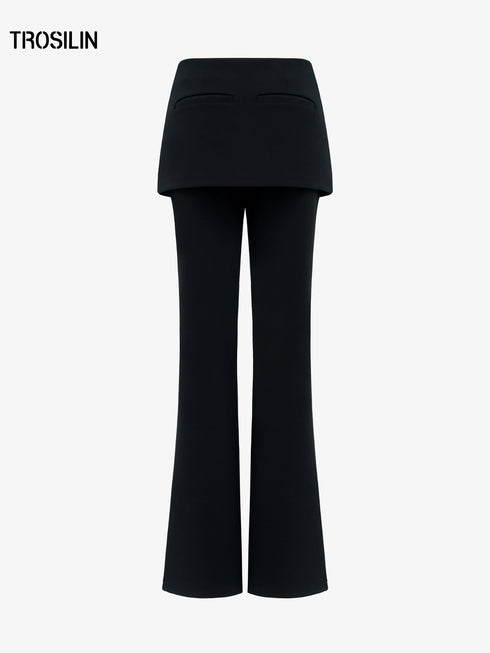 Deconstructed Layered Flared Pants