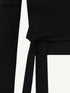 Contrast Lace-Up Long Sleeve Tee