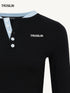 Contrast Lace-Up Long Sleeve Tee