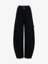 Star Orbit Black Wide-Leg Cargo Pants