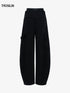 Star Orbit Black Wide-Leg Cargo Pants