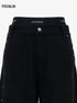 Star Orbit Black Wide-Leg Cargo Pants
