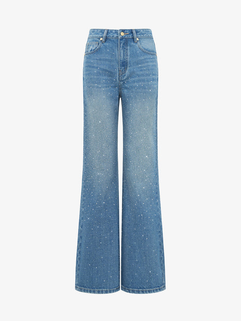 Indigo Crystal Flared Pants
