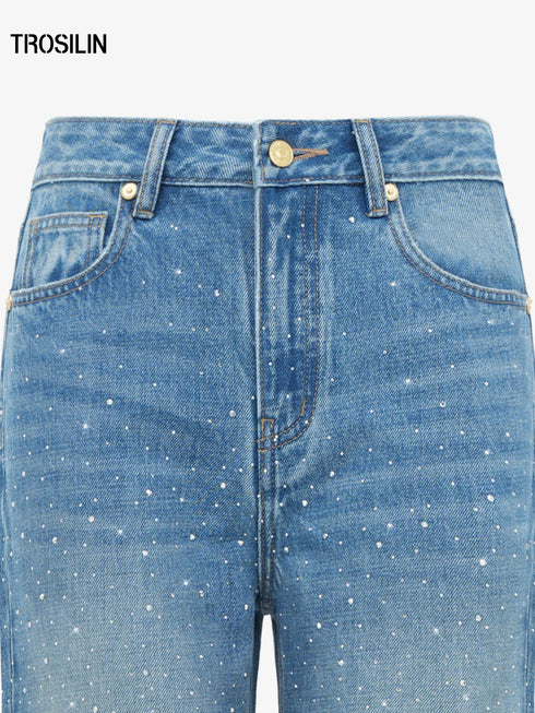 Indigo Crystal Flared Pants