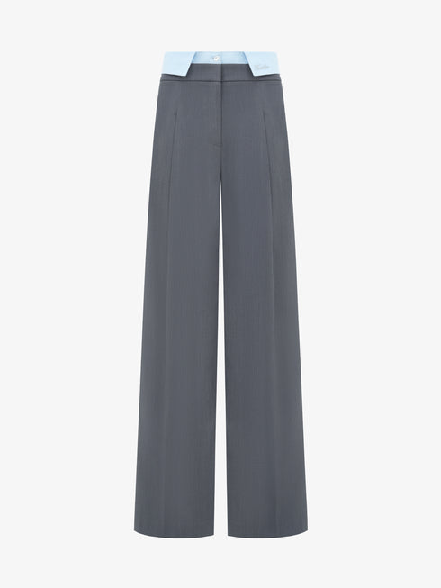 Hybrid fog gray wide-leg trousers