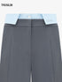 Hybrid fog gray wide-leg trousers