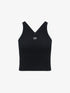 Black Zip V-Neck Sports Tank Top