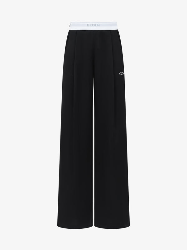 Midnight Drape Satin Waistband Trousers